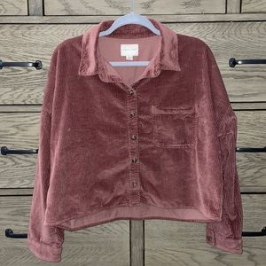 dark pink corduroy button up